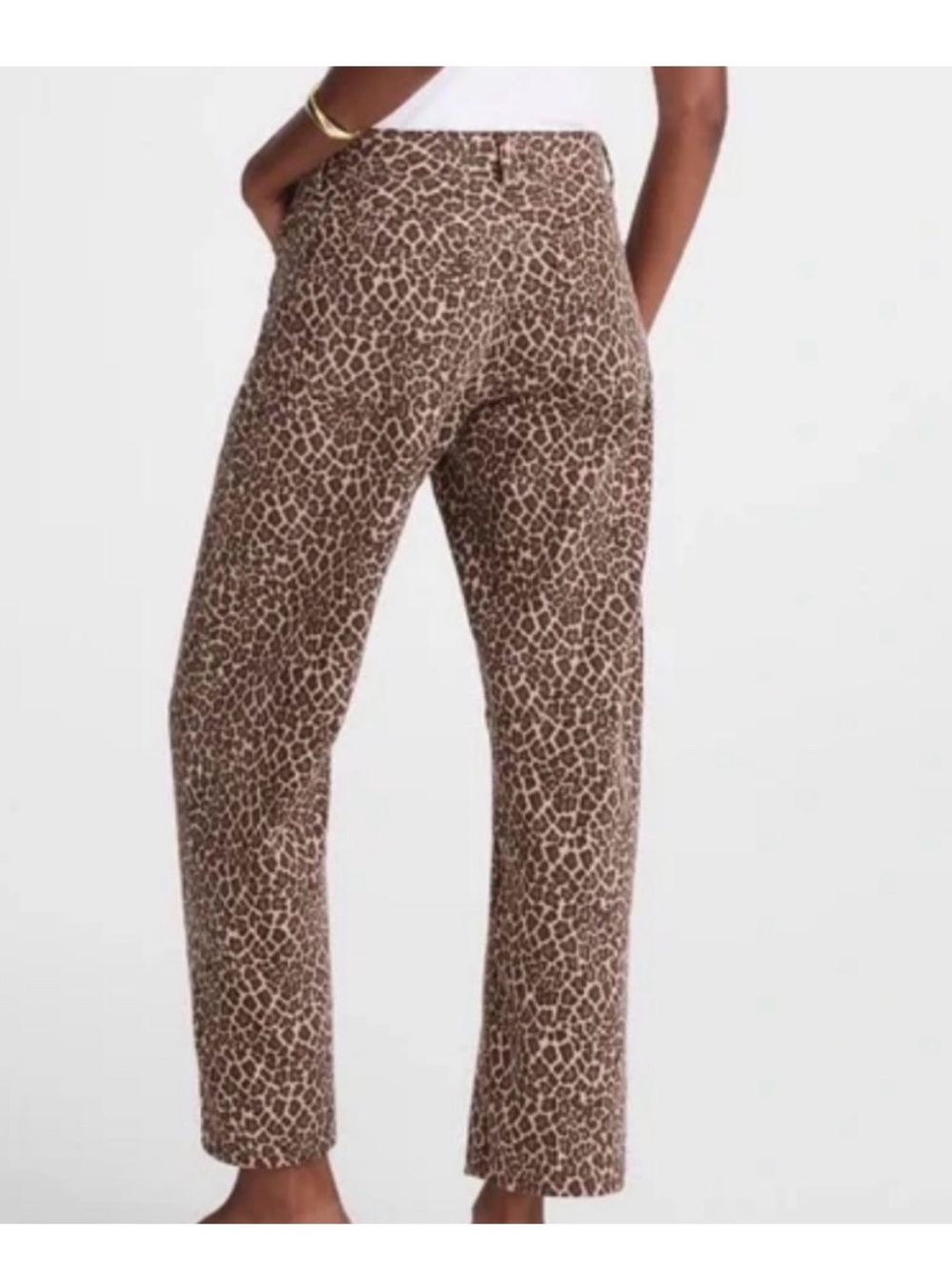 Madewell Leopard-Print Straight-Leg Jeans - Brown/Cream